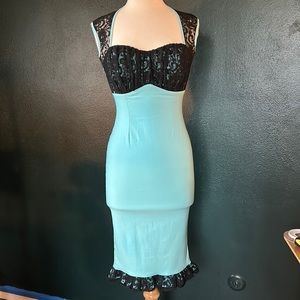 Pinup Girl Tiffany Blue Wiggle Dress